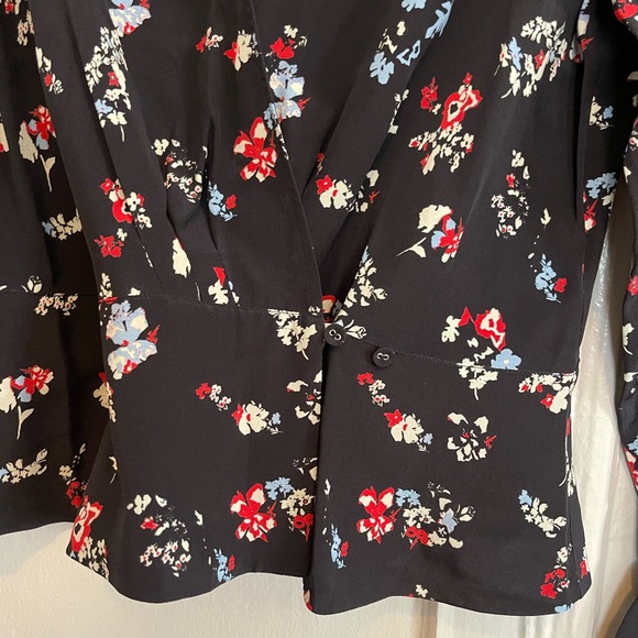 TANYA TAYLOR floral clusters clio top size: 6 100% silk - Picture 6 of 16